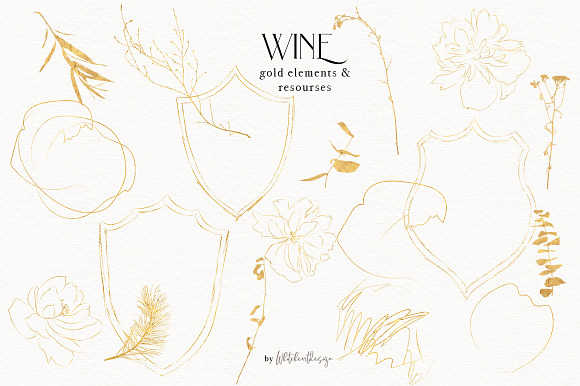 Wine Watercolor Floral Clipart Kit in Illustrations - product preview 26
