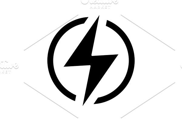 Electric power sign glyph icon