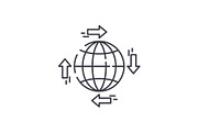 Global distribution line icon