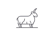 Goat line icon concept. Goat vector