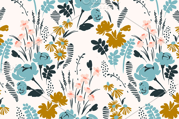 9 floral abstract seamless patterns. in Patterns - product preview 1