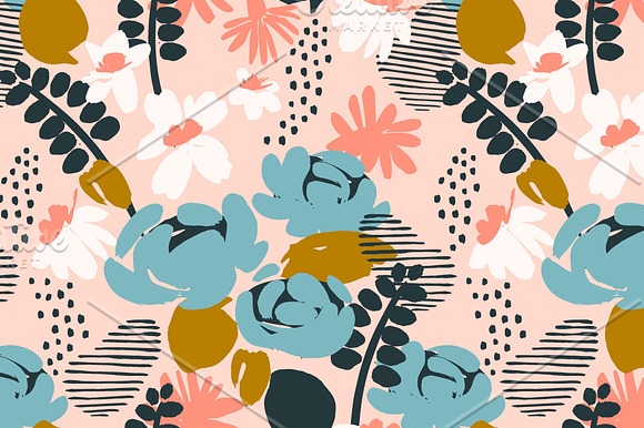 9 floral abstract seamless patterns. in Patterns - product preview 4