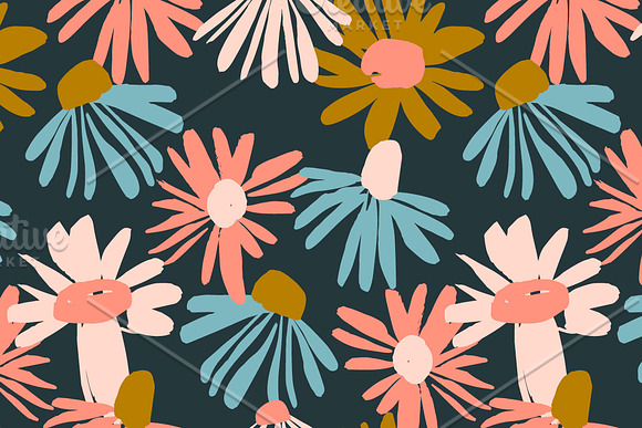 9 floral abstract seamless patterns. in Patterns - product preview 7