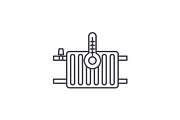 Heating radiators line icon concept