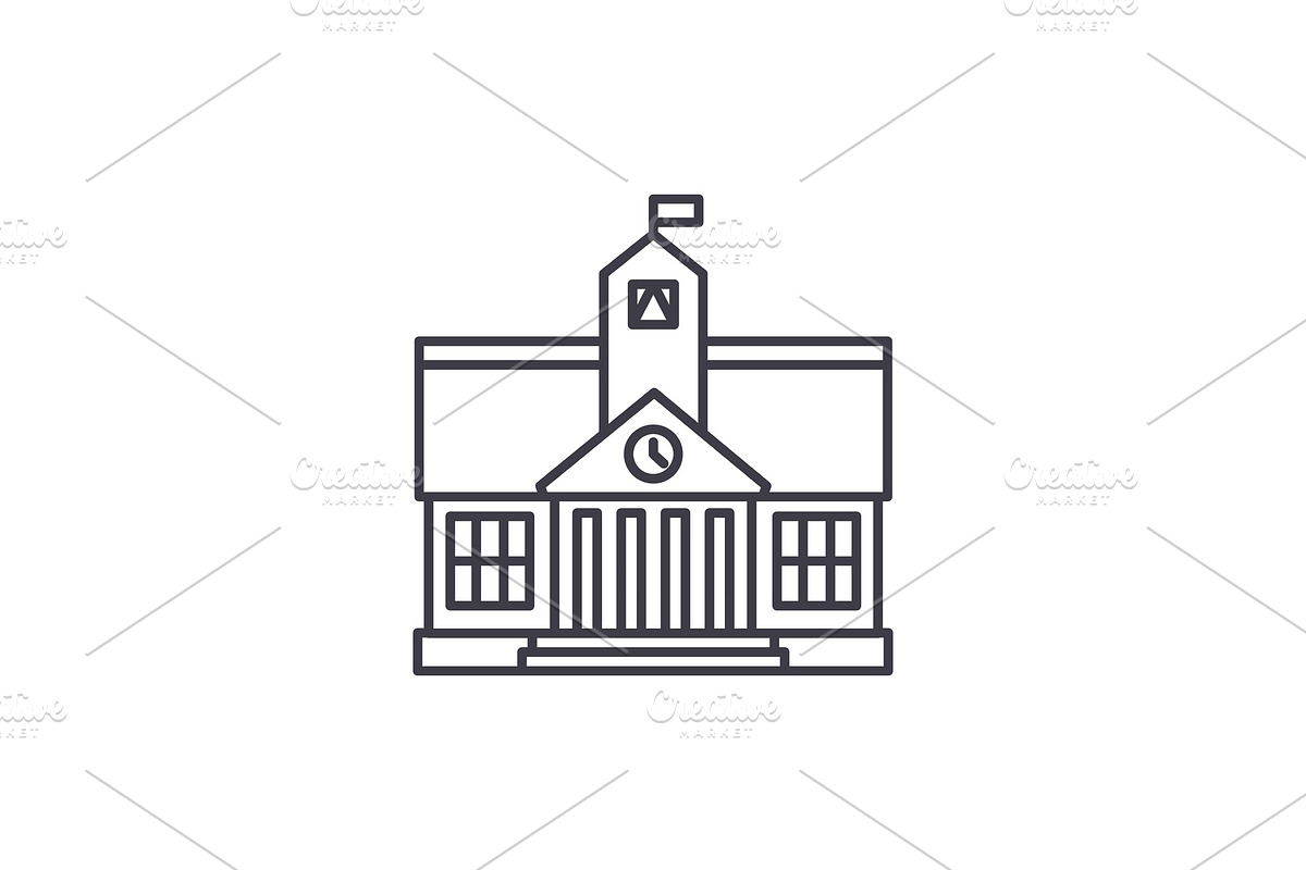 Higher education line icon concept in Illustrations - product preview 8