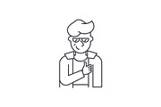 Hipster line icon concept. Hipster
