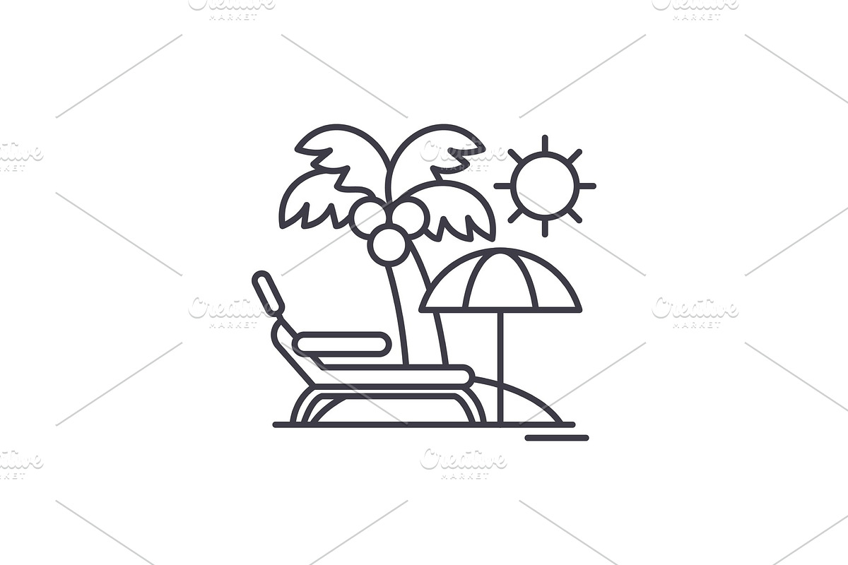 Holidays by the sea line icon in Objects - product preview 8