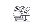Holidays by the sea line icon