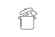 Home cooking line icon concept. Home