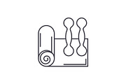 Home fitness line icon concept. Home