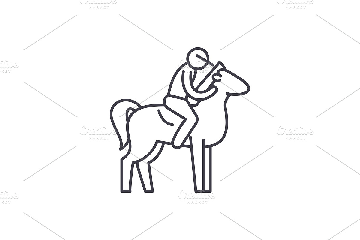 Horseback riding line icon concept in Illustrations - product preview 8