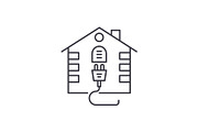 House electrical system line icon