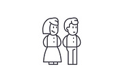 Married couple line icon concept