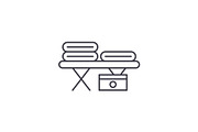 Massage table line icon concept