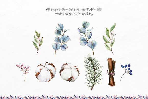 Watercolor Winter Wreaths | Clipart in Illustrations - product preview 8