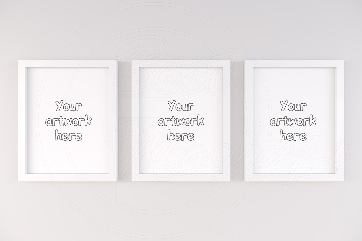 Three basic frame mockup 11x14 inch in Print Mockups - product preview 8