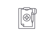 Medical diagnosis line icon concept