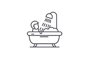 Mens bathroom line icon concept