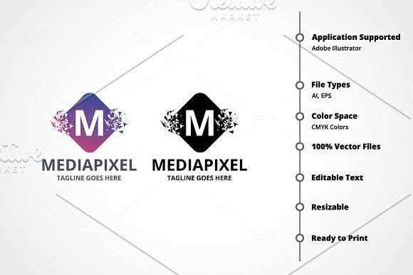 Letter M - Mediapixel Logo in Logo Templates - product preview 5