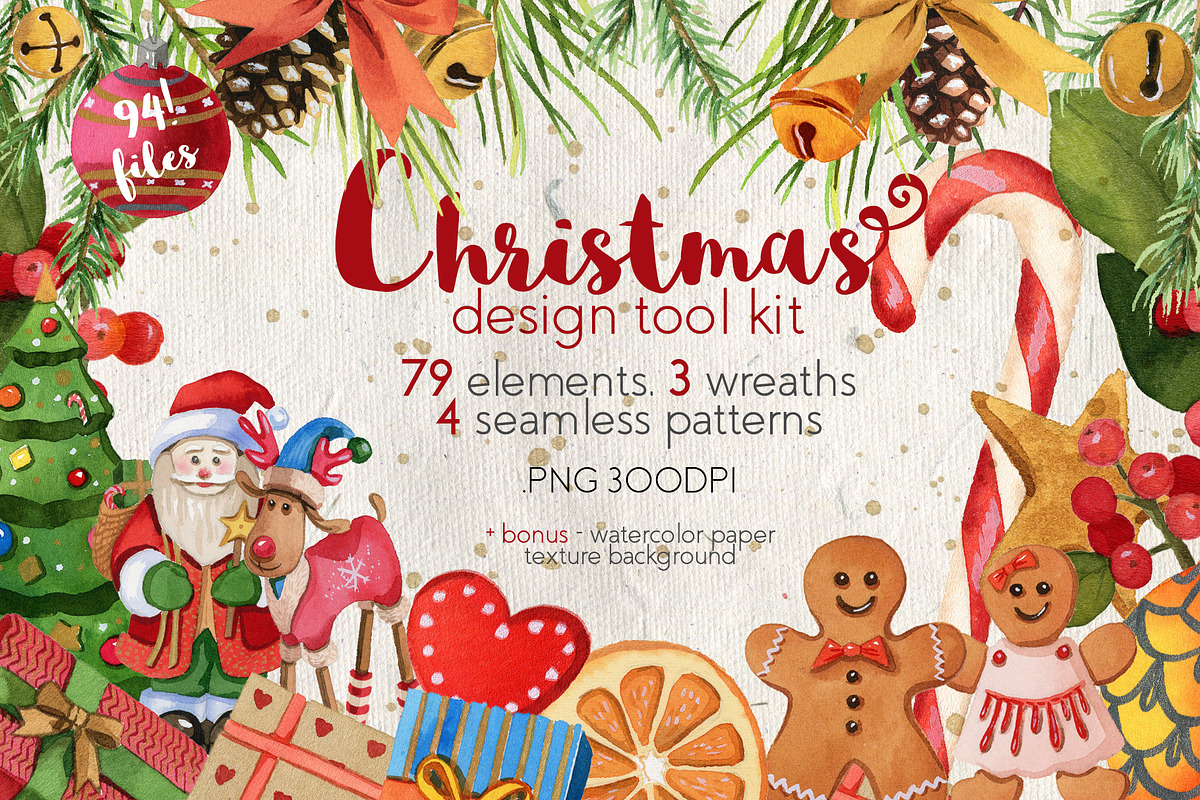 Christmas Design Tool Kit (clipart) in Illustrations - product preview 8