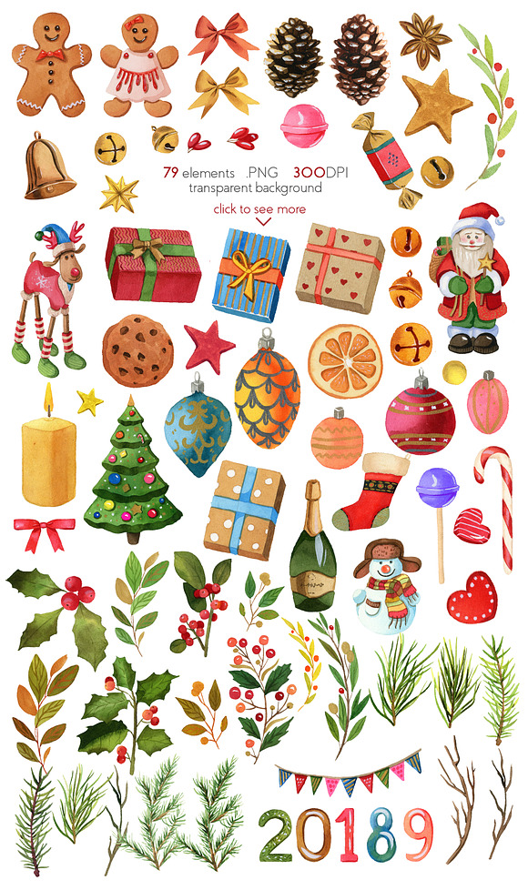 Christmas Design Tool Kit (clipart) in Illustrations - product preview 1
