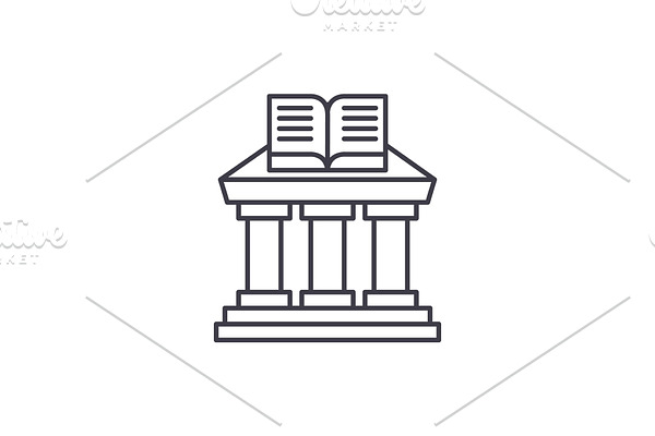 Ministry of education line icon