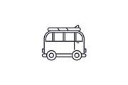 Minivan for travel line icon concept