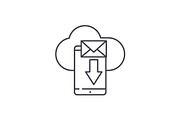 Mobile letter line icon concept