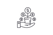 Money tree line icon concept. Money