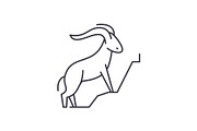 Mountain goat line icon concept
