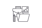Office tools line icon concept