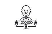 One million dollars line icon