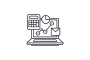 Online control system line icon