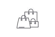 Online sales line icon concept