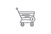 Online shopping line icon concept