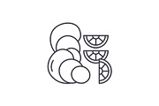 Oysters line icon concept. Oysters