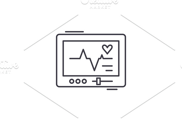 Pacemaker line icon concept