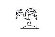 Palm line icon concept. Palm vector