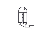 Paper knife line icon concept. Paper