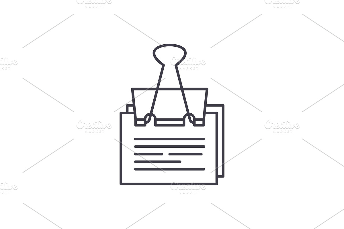 Paper peg line icon concept. Paper in Textures - product preview 8