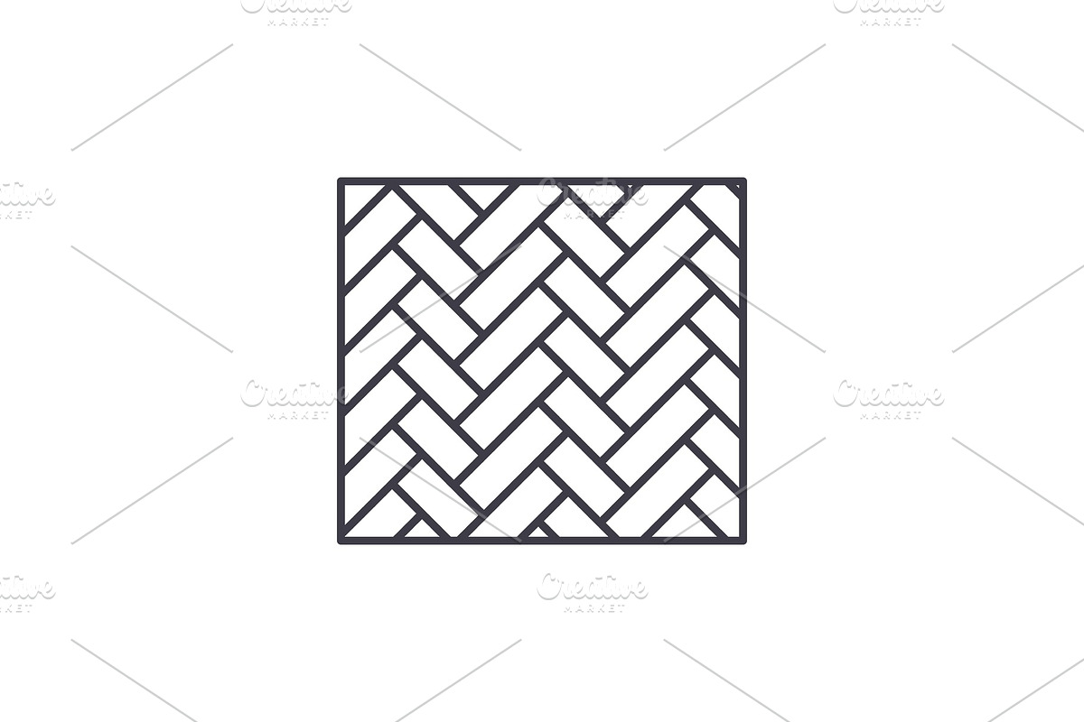 Parquet line icon concept. Parquet in Objects - product preview 8
