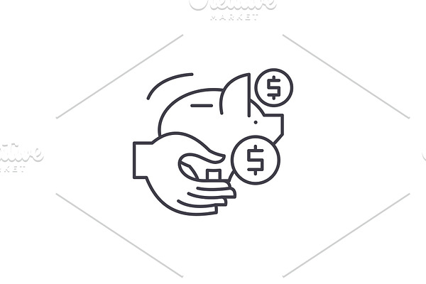 Passive savings line icon concept