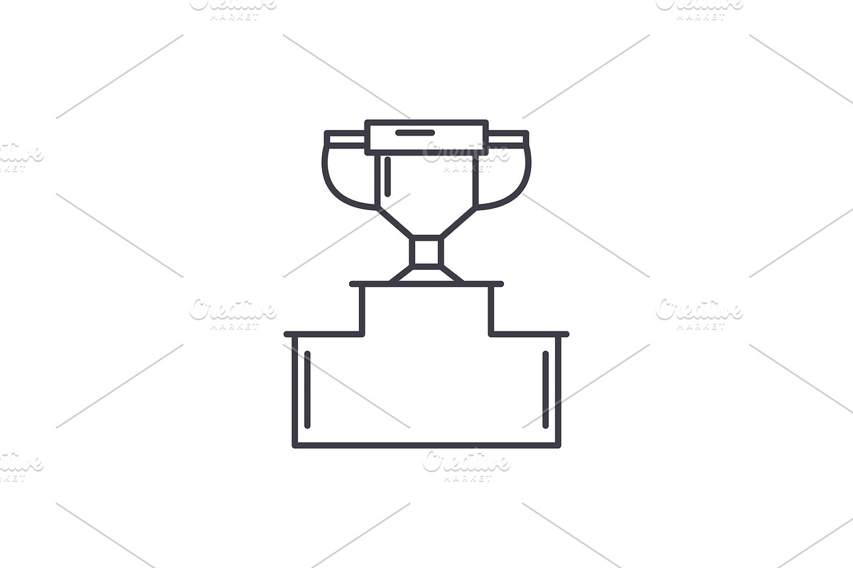 Pedestal line icon concept. Pedestal in Objects - product preview 8