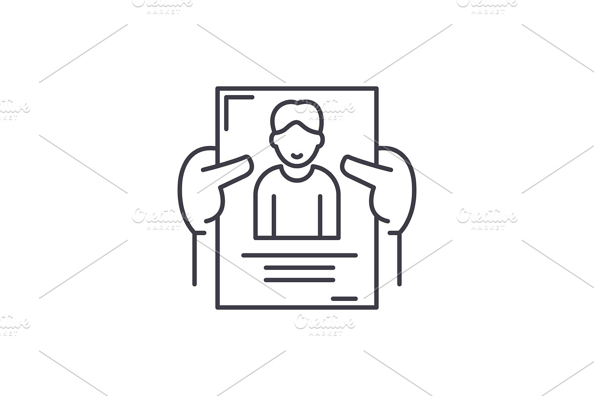 Personnel management line icon in Illustrations - product preview 8