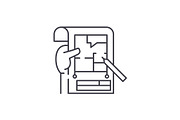 Planning line icon concept. Planning