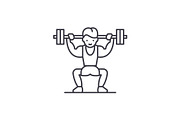 Power lifting line icon concept