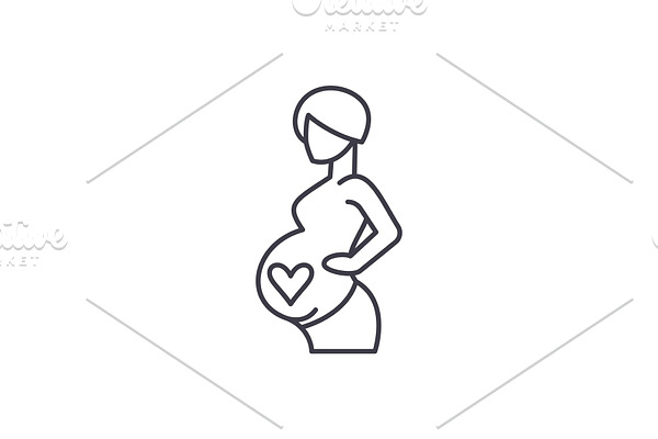 Pregnancy line icon concept