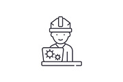Production engineer line icon