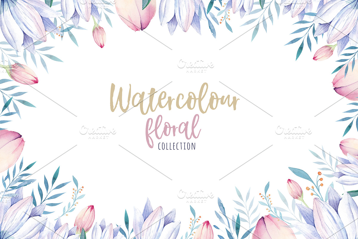 Watercolour floral collection in Illustrations - product preview 8