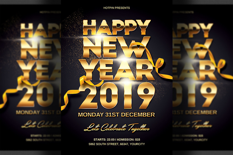 New Years Eve Party Flyer in Flyer Templates - product preview 8